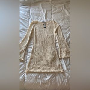 Pretty Little Thing Tall Cream Long Sleeve Knitted Mini Dress size US 6